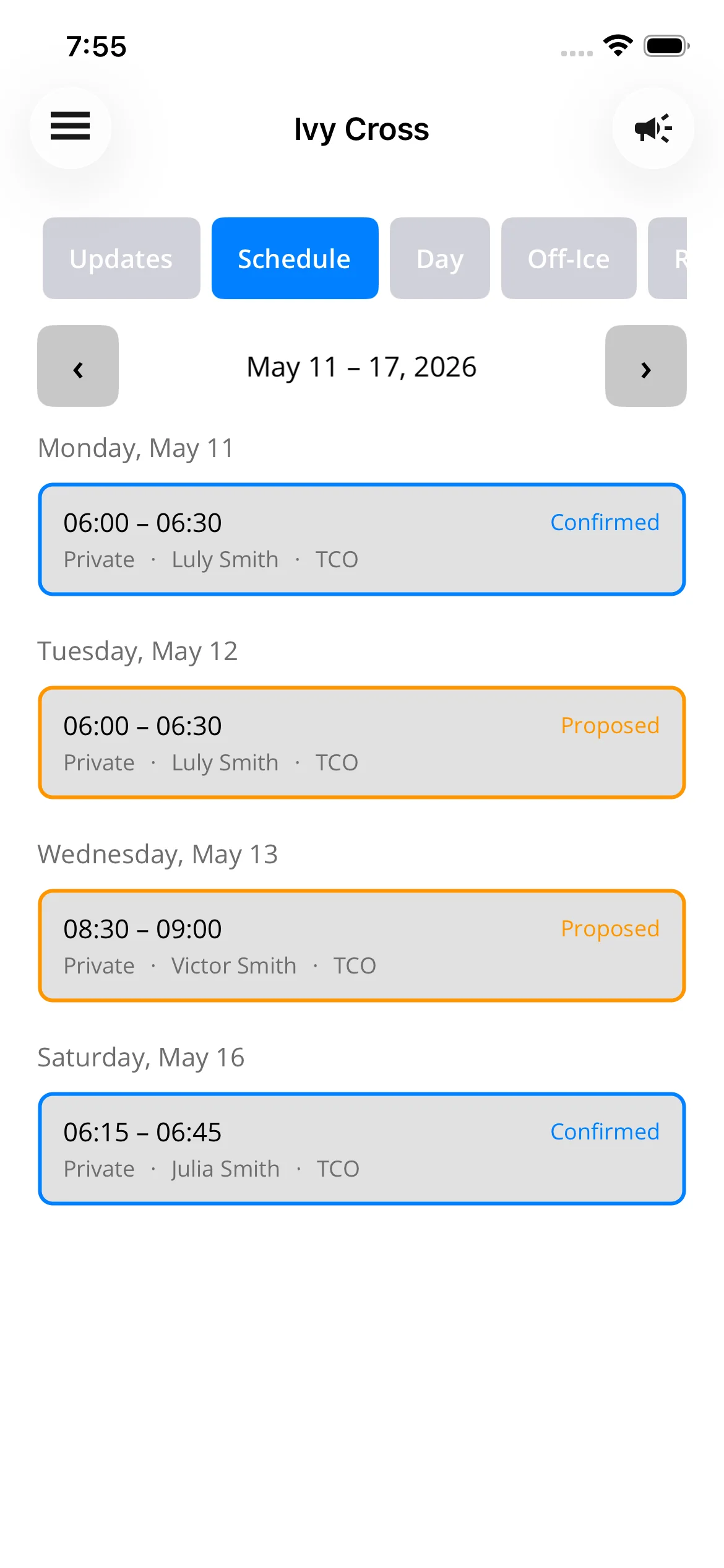 Student schedule